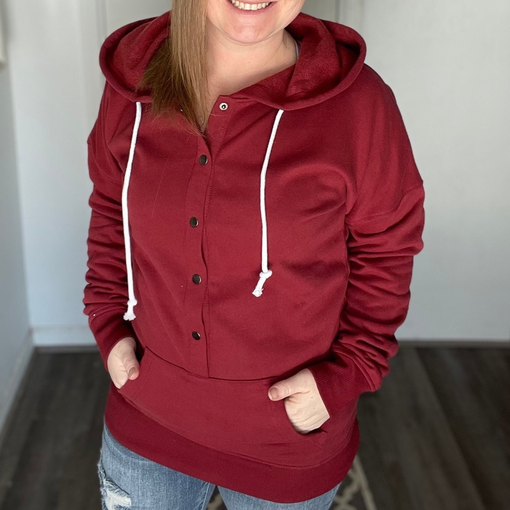 3/4 button hoodie